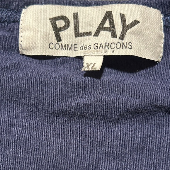 Comme des Garcons Play Double Heart T Shirt Unisex Medium XL Made In Japan - Picture 5 of 8